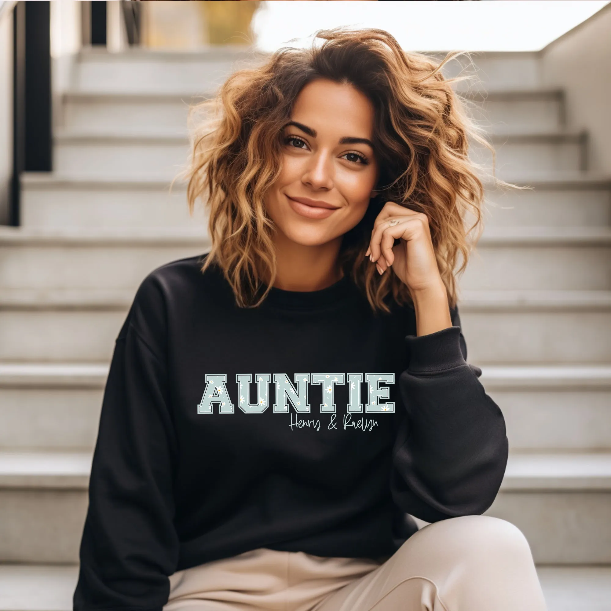 Custom TEXT DAISY -  PERSONALIZED HOODIE/CREWNECK