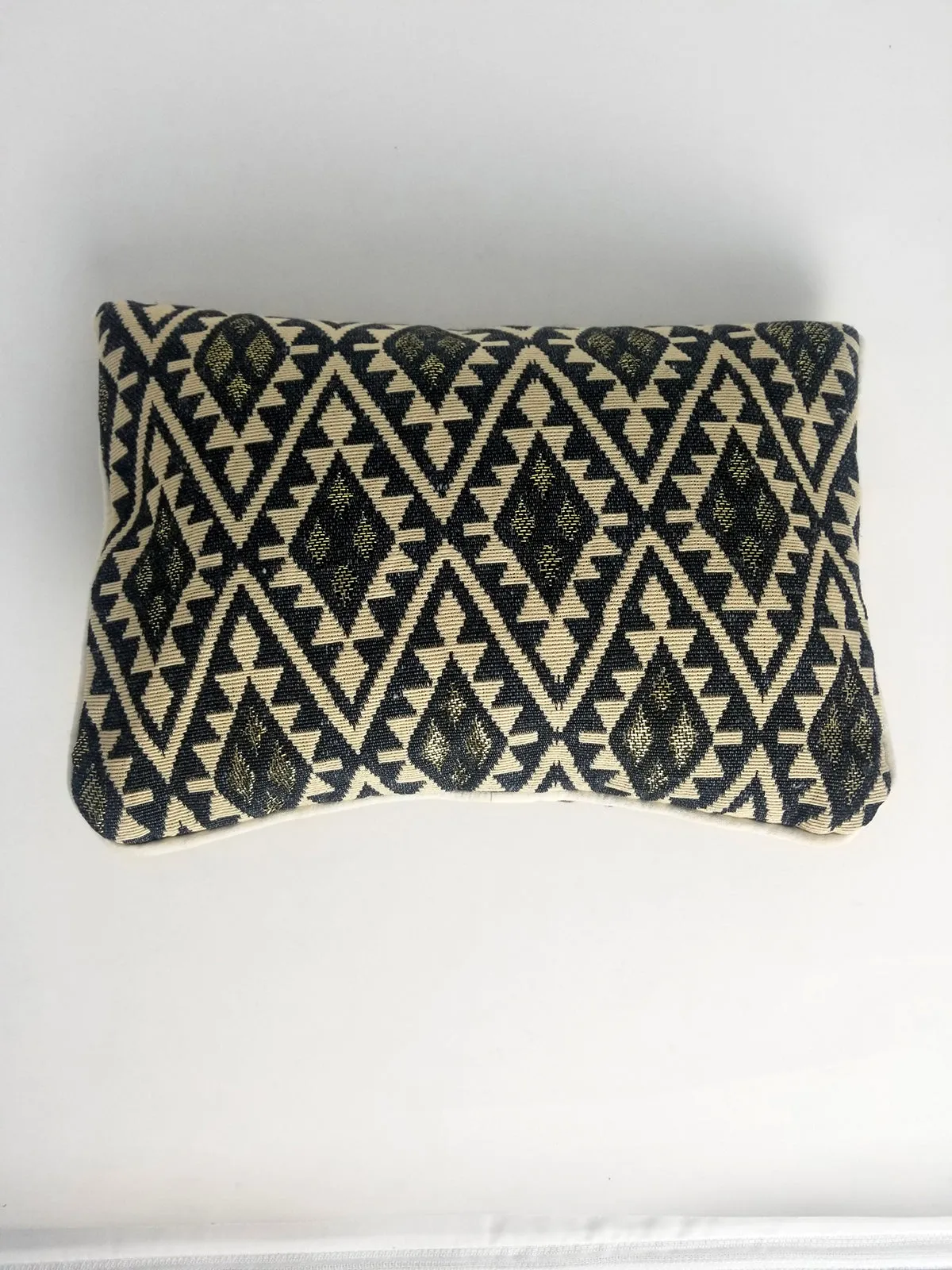 Dansk Smykkekunst Cream & Charcoal Cotton Clutch NWT