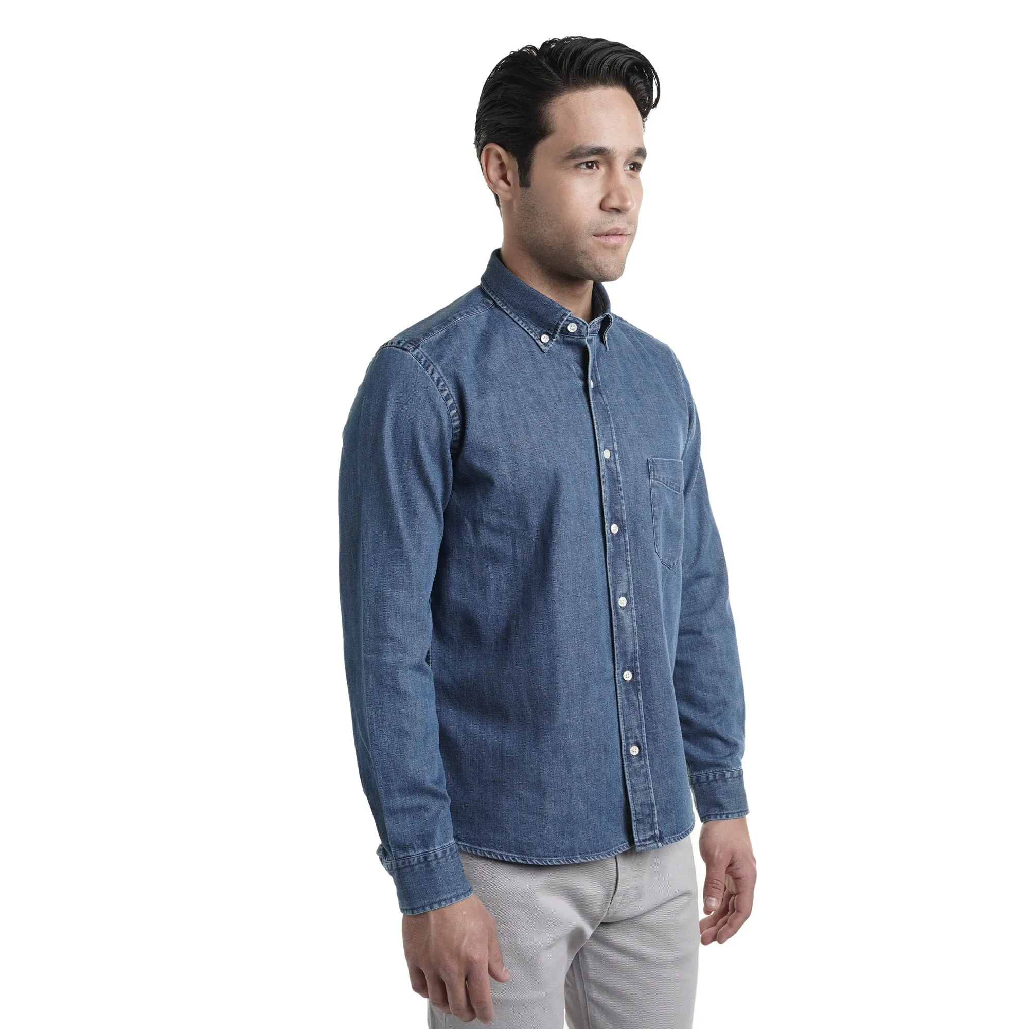 Denim Shirts Standard Fit - Medium Wash