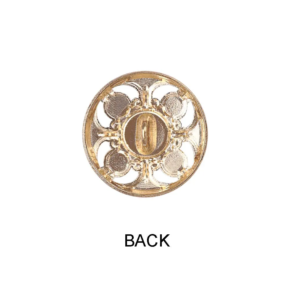 Designer Shiny Gold Cutwork Design Enamel Colour Metal Buttons