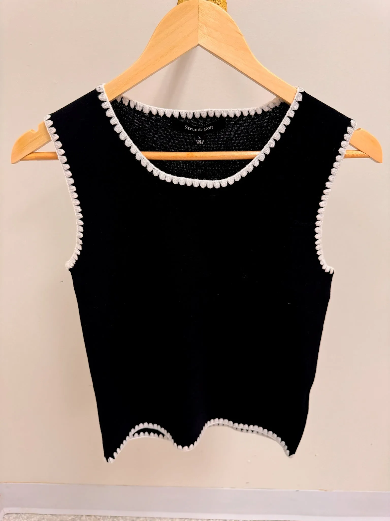 Embroidered Knit Tank Top