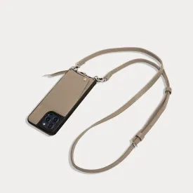 Emma Pebble Leather Crossbody Bandolier - Greige/Silver