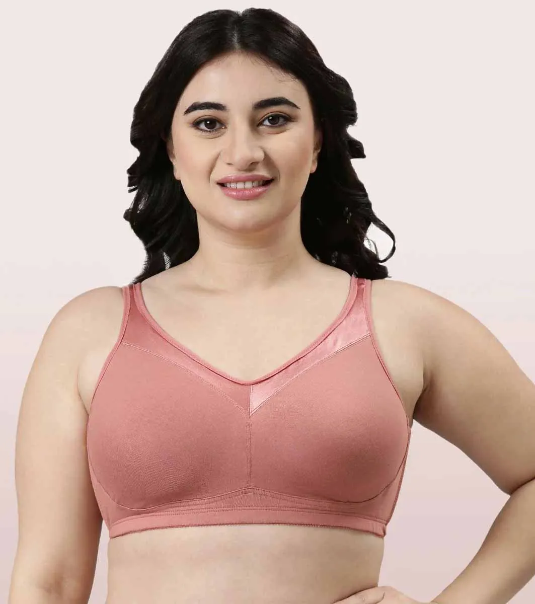 Enamor Super Lift Classic Full Support Bra For Women - Non-Padded, Non-Wired Bra For Full Coverage & Support | A112 | Rosette