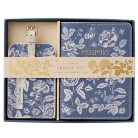 English Rose Passport & Luggage Tag Set