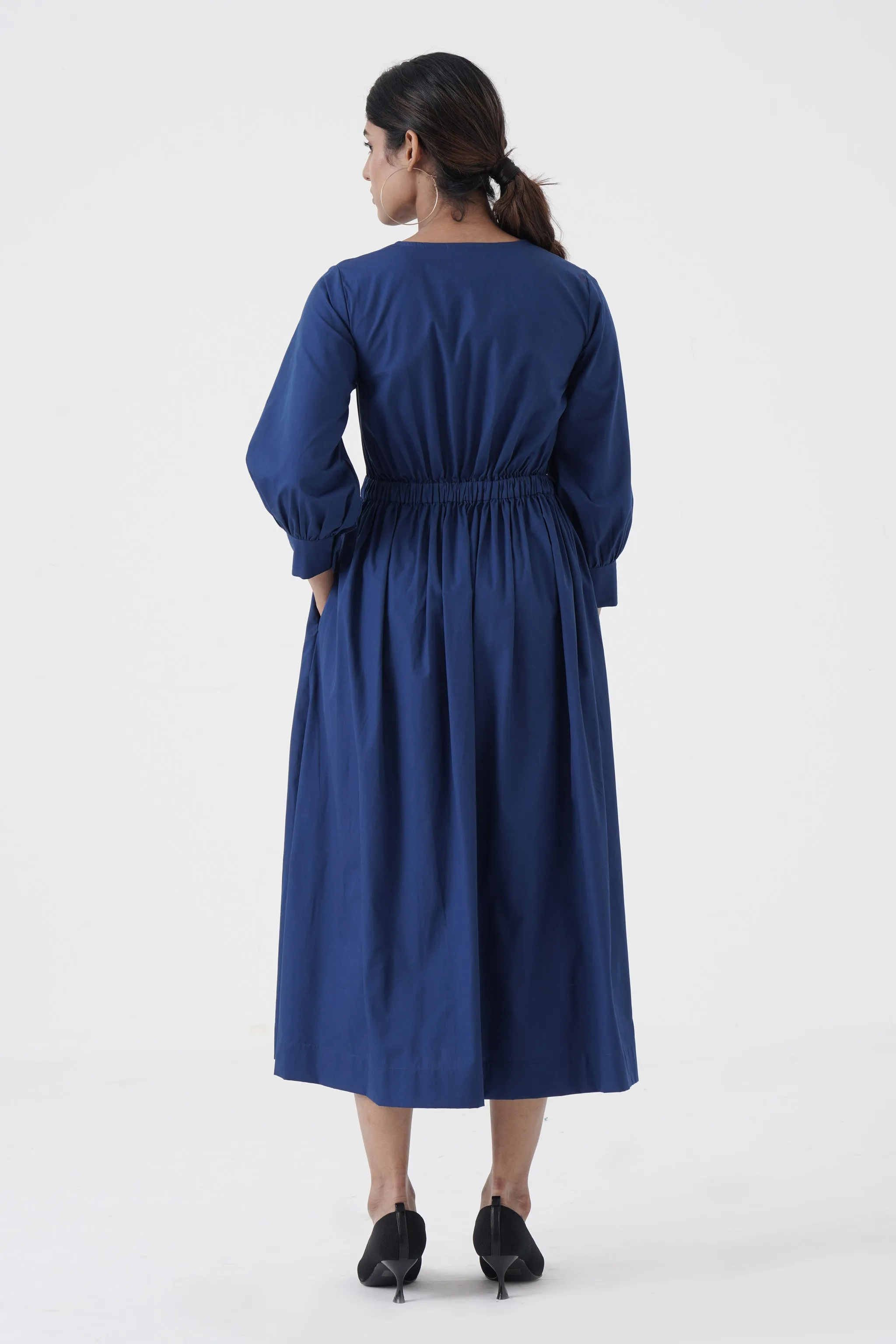 Euphoric - Double button placket dress - Blue