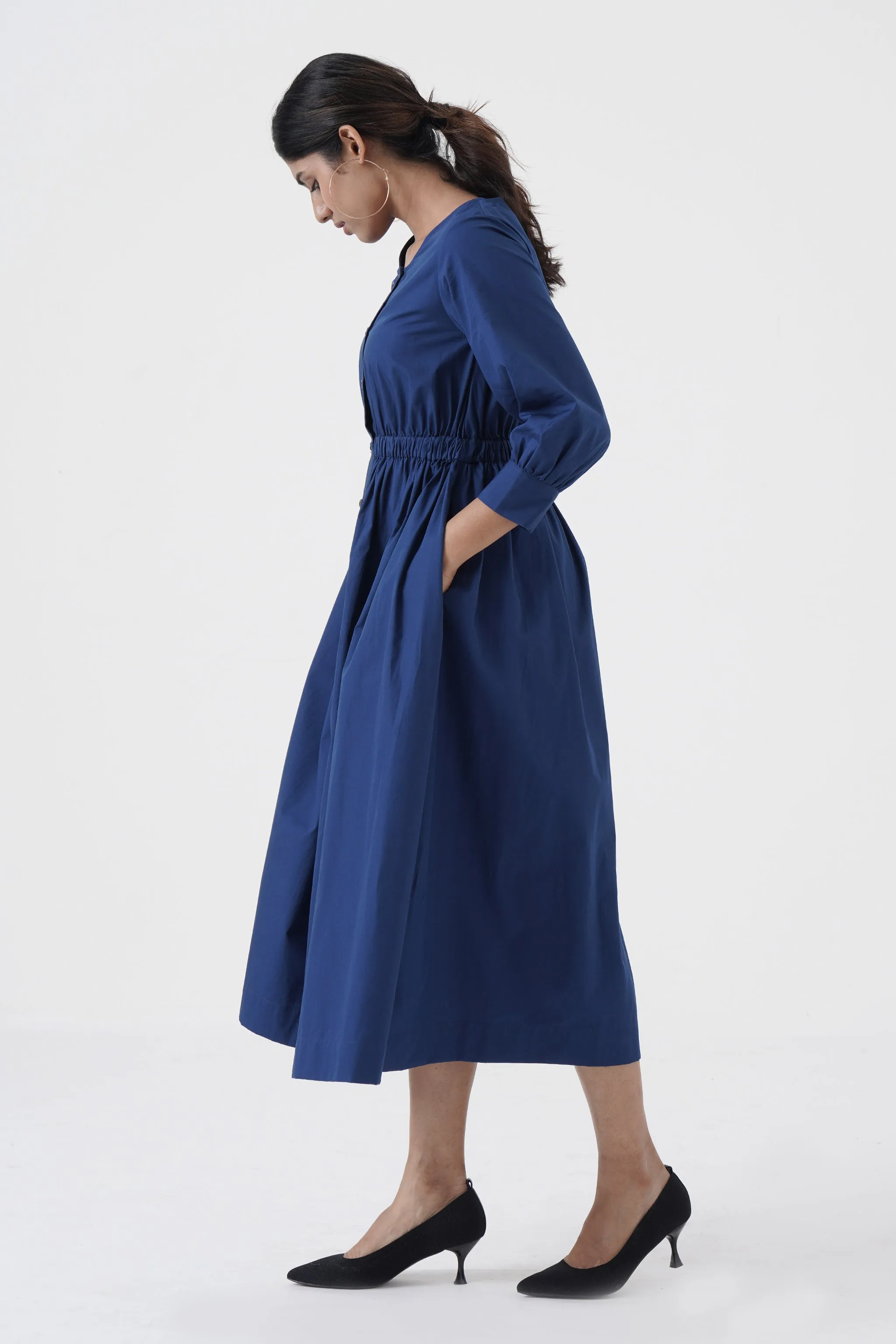 Euphoric - Double button placket dress - Blue