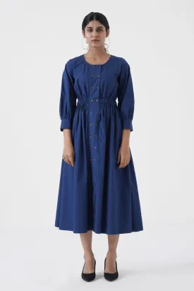 Euphoric - Double button placket dress - Blue