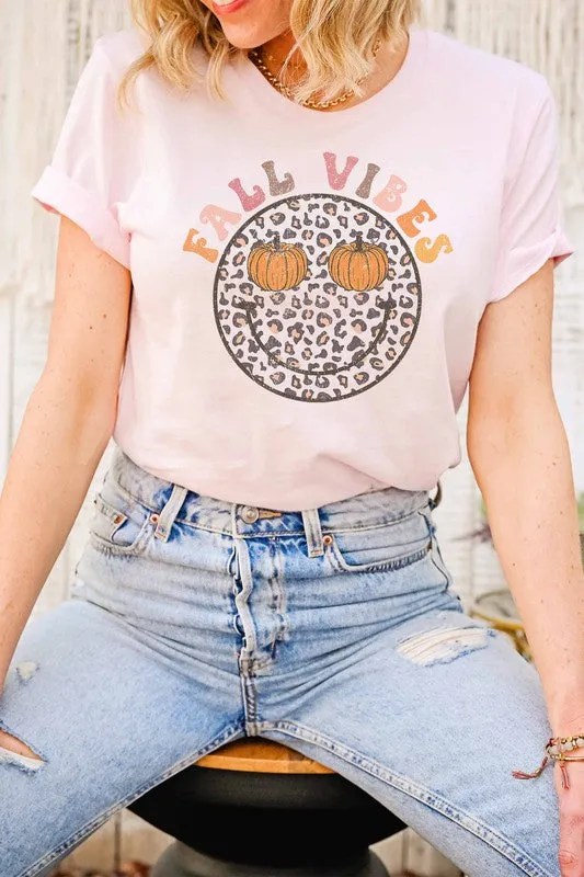 FALL VIBES LEOPARD PUMPKINS GRAPHIC TEE PLUS SIZE