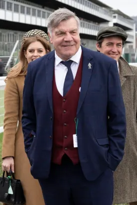 Football Manager Sam Allardyce in  in Edinson Navy & Wine Check Suit