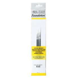 Foundation Acrylic Brush - Short Handle - 3 Pack