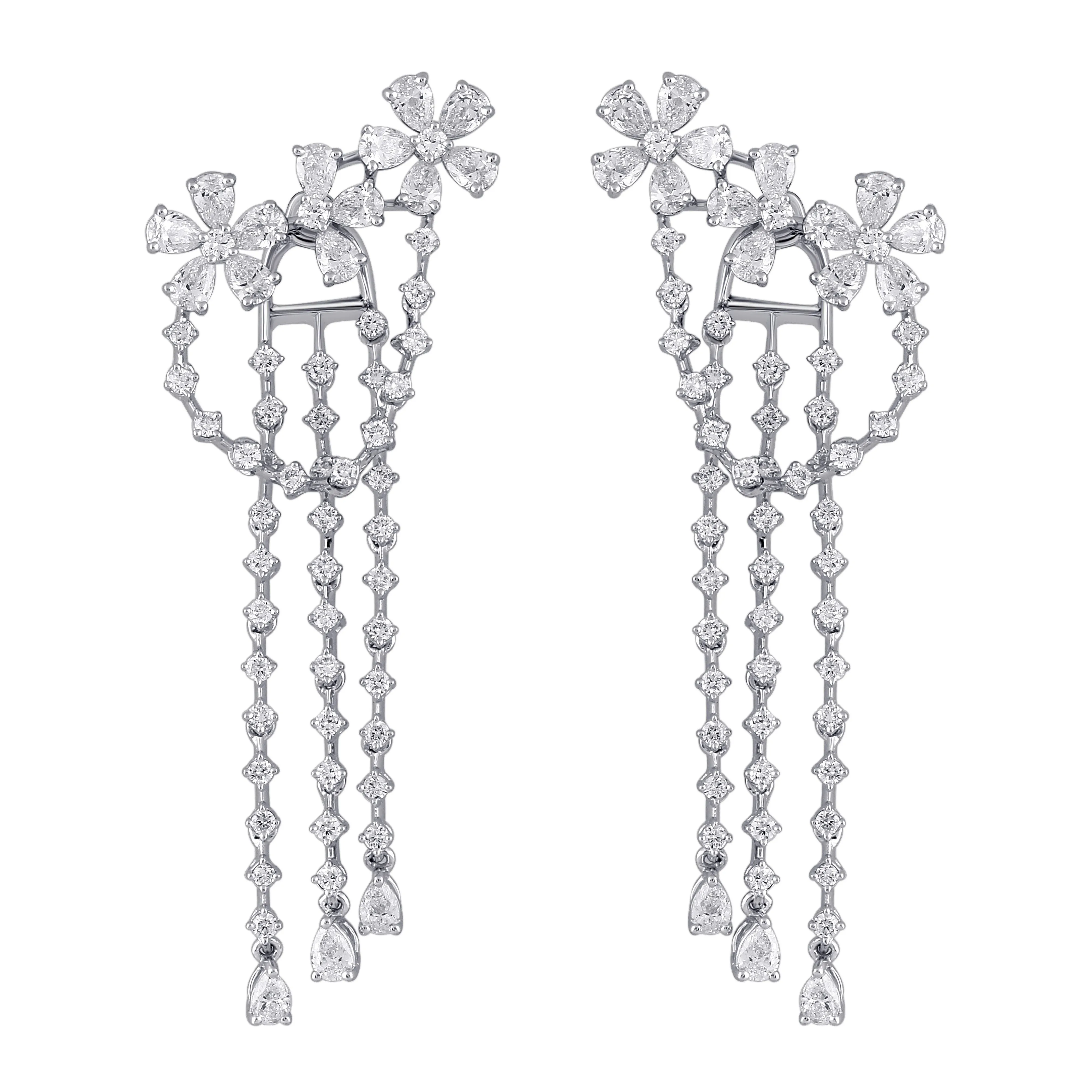 Freeflowing Dangle Diamond Earrings