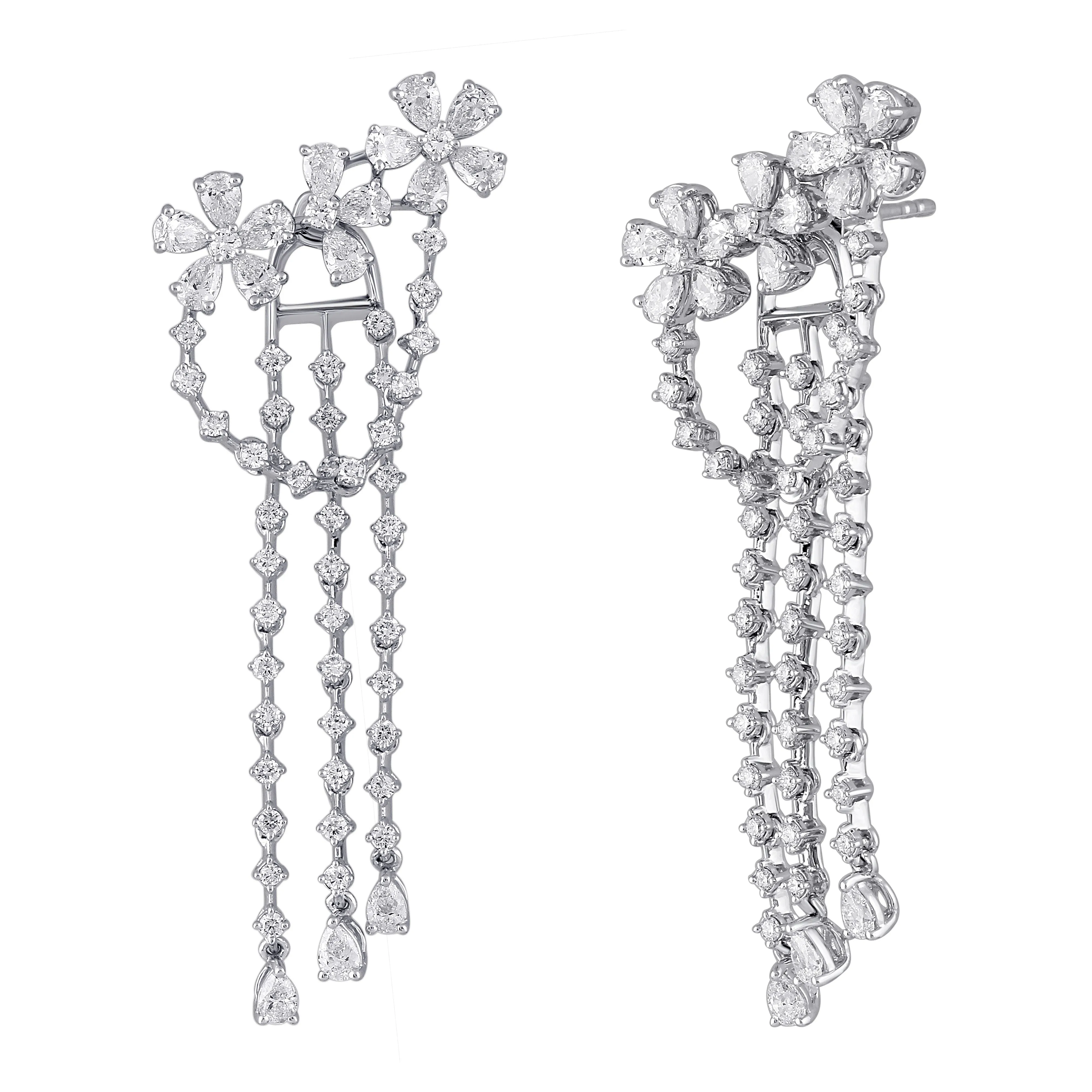 Freeflowing Dangle Diamond Earrings