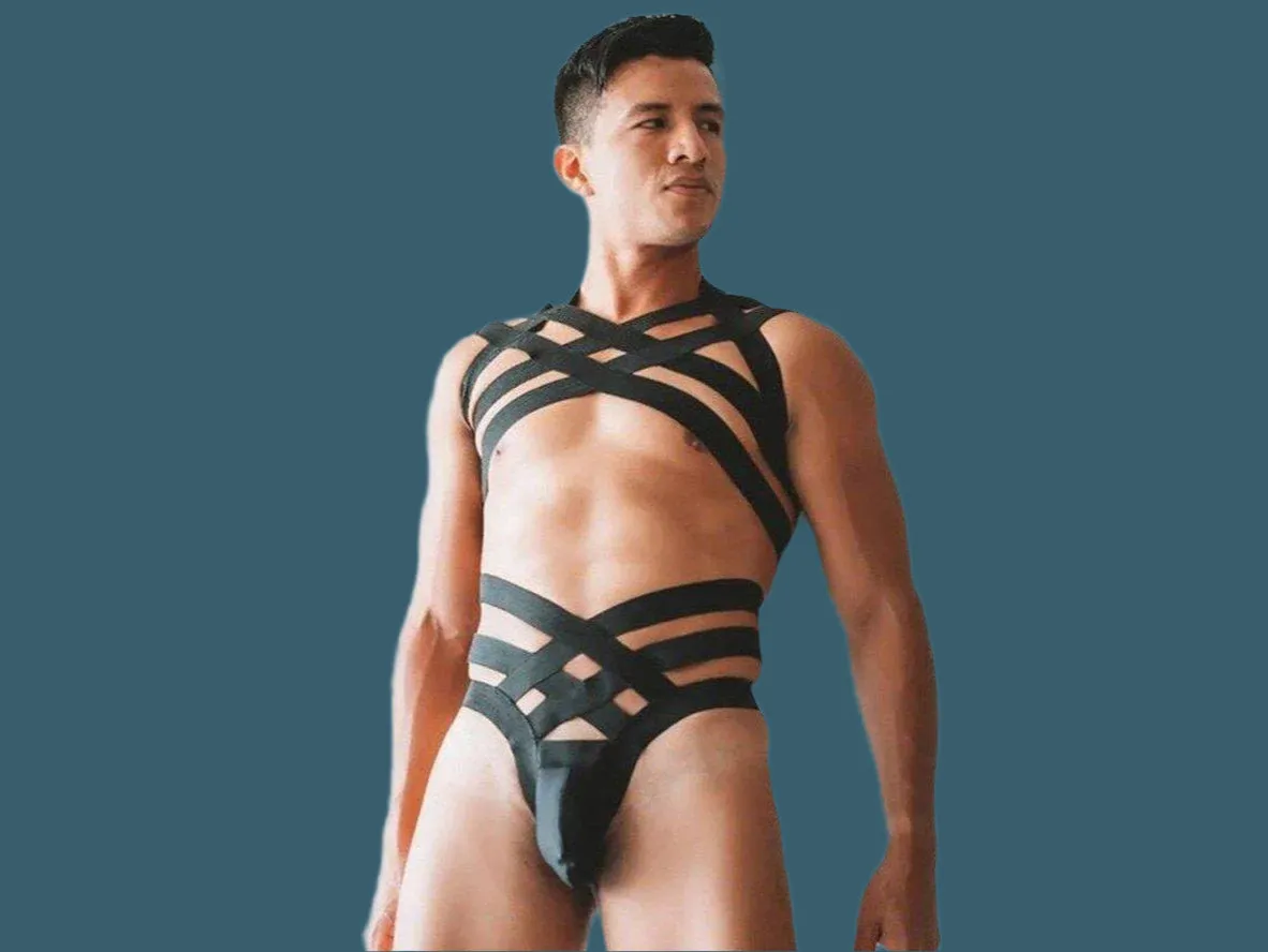 Gay Harness | Body Straps Set Top   Thong Bottom