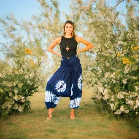 H0352- Hand Dyed Low Cut Hippie Festival Harem Pants