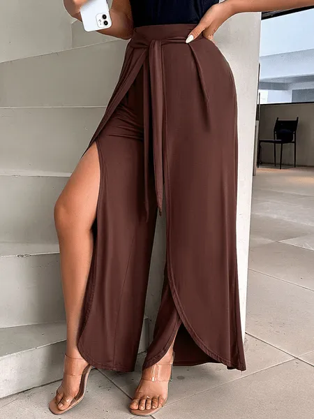 High Waisted Split Leg Pants