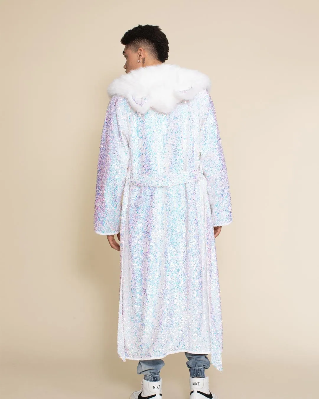 Iridescent Sequin Wolf Classic Collector Edition Faux Fur Style Robe | Men's