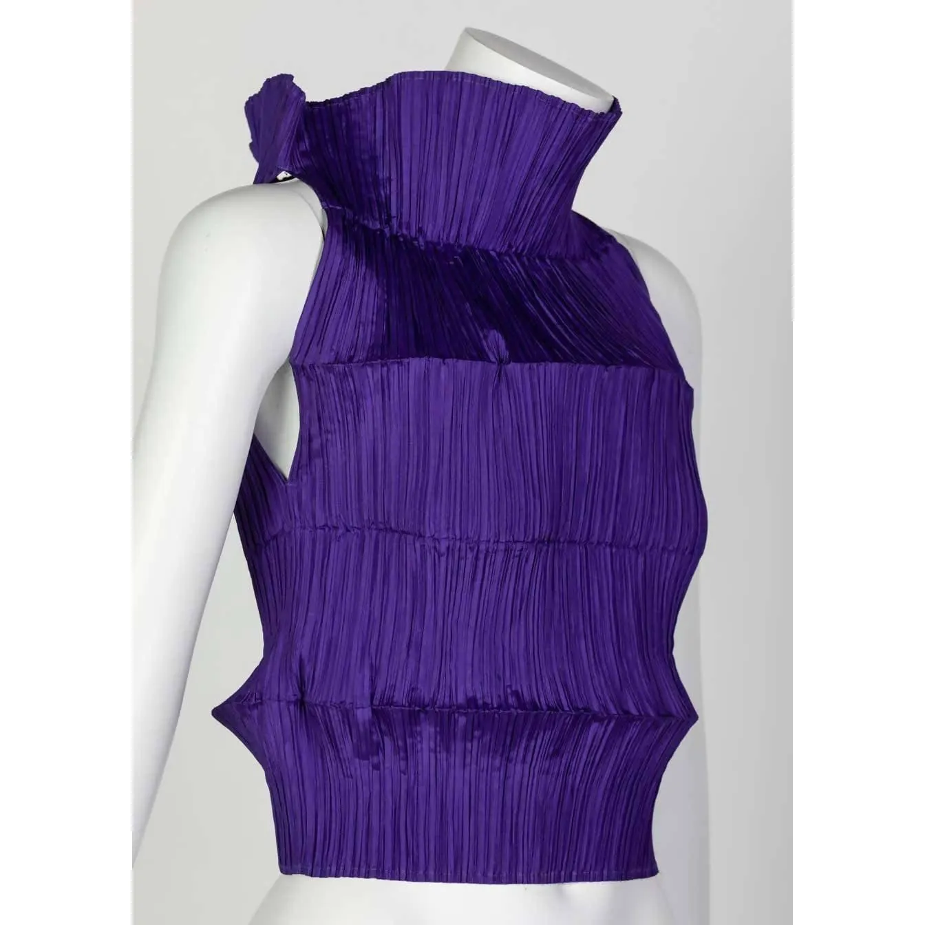 ISSEY MIYAKE Pleated Purple Top | Size XS/S