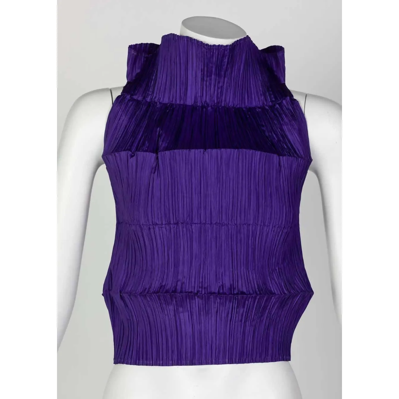 ISSEY MIYAKE Pleated Purple Top | Size XS/S