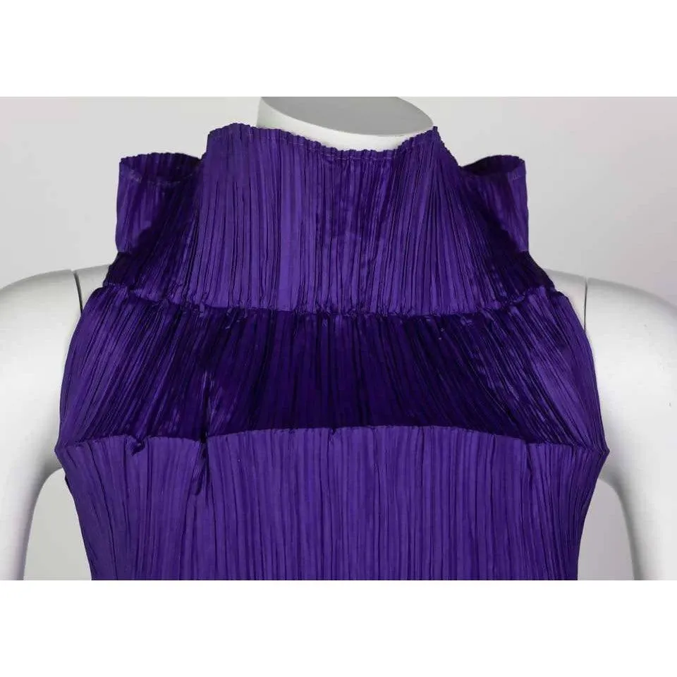 ISSEY MIYAKE Pleated Purple Top | Size XS/S