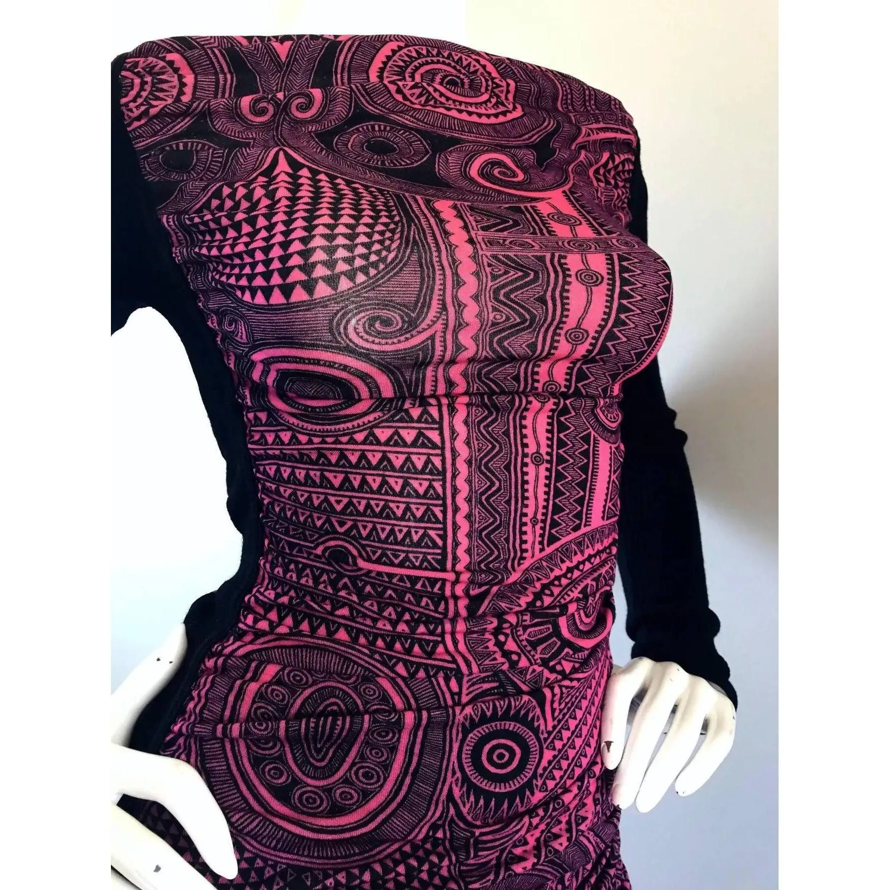 JEAN PAUL GAULTIER Aztec Print Top & Skirt Dress Ensemble | Size S/M