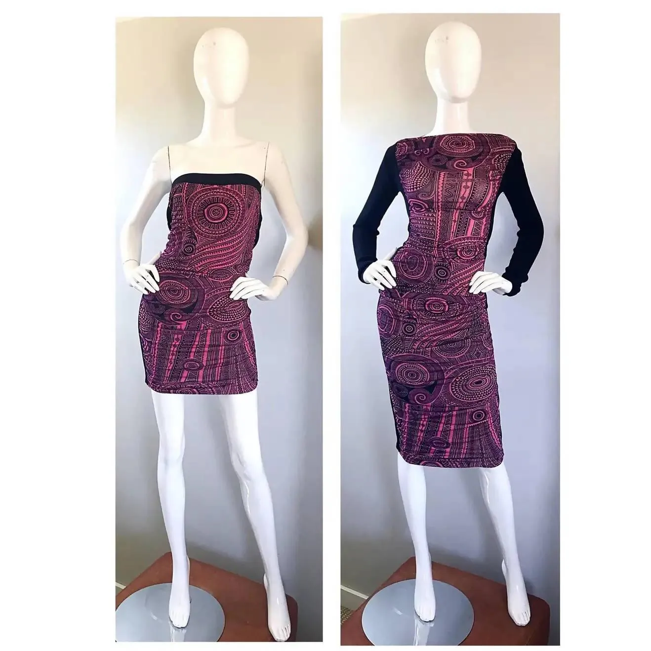 JEAN PAUL GAULTIER Aztec Print Top & Skirt Dress Ensemble | Size S/M