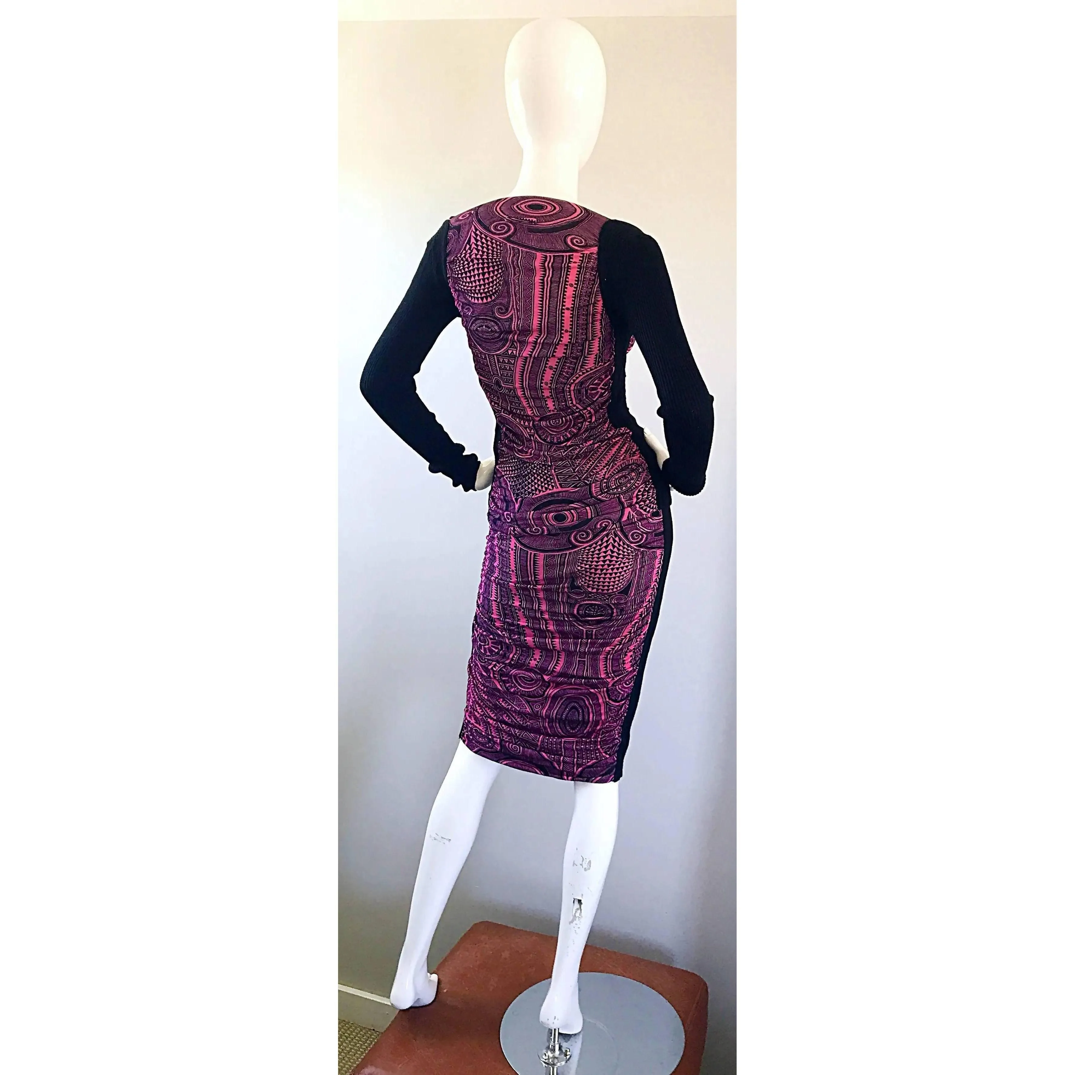 JEAN PAUL GAULTIER Aztec Print Top & Skirt Dress Ensemble | Size S/M