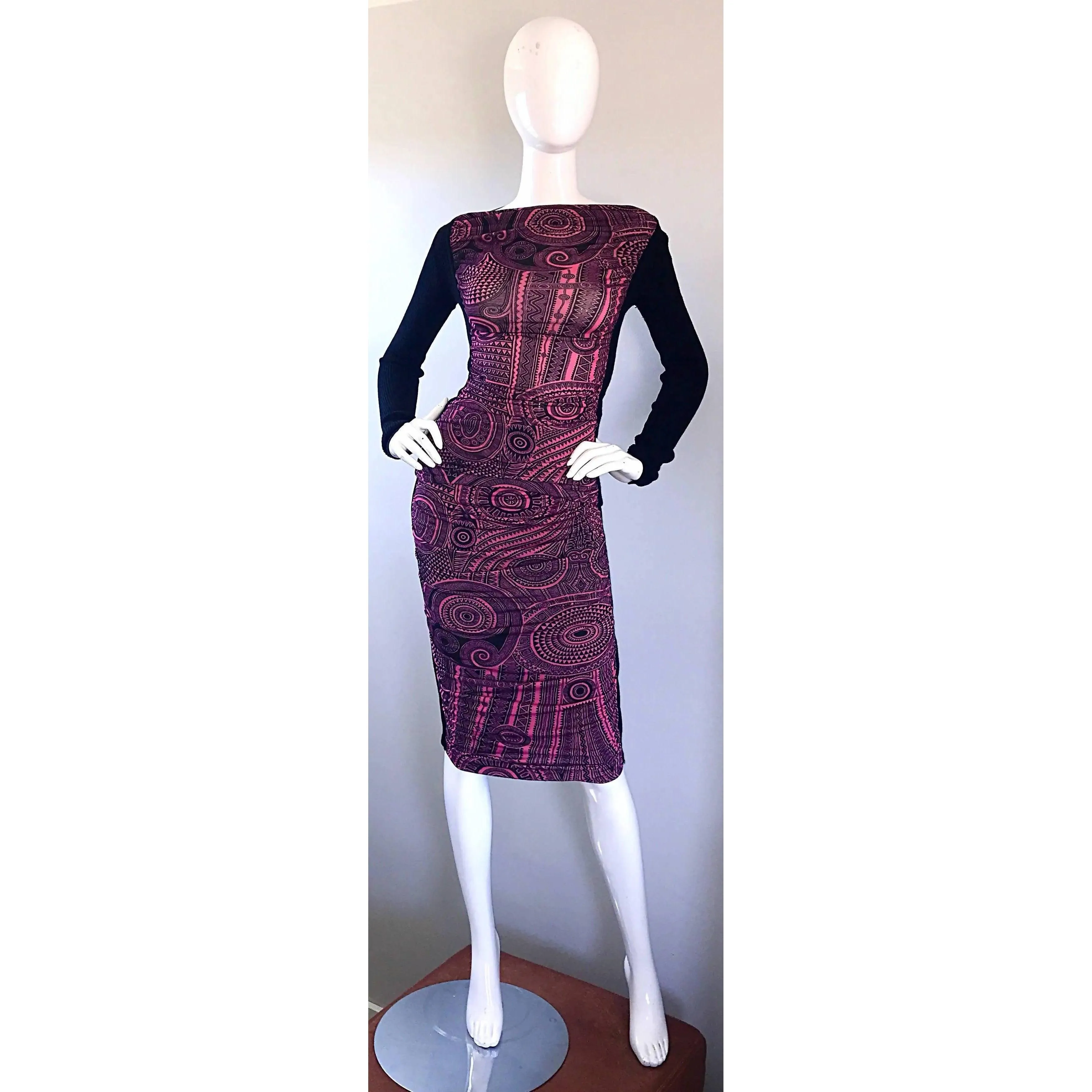 JEAN PAUL GAULTIER Aztec Print Top & Skirt Dress Ensemble | Size S/M