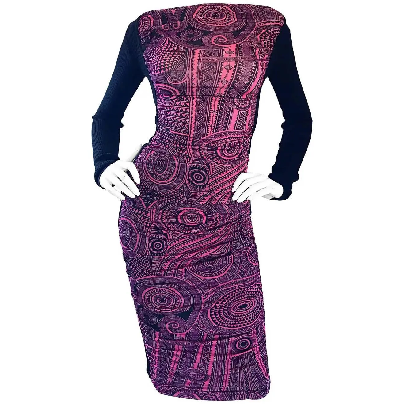 JEAN PAUL GAULTIER Aztec Print Top & Skirt Dress Ensemble | Size S/M