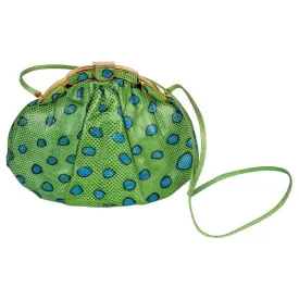 JUDITH LEIBER Green and Blue Reptile Leather Clutch | Size S