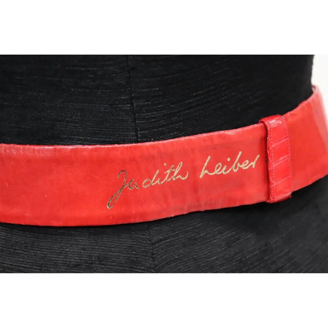 JUDITH LEIBER Red Skin Belt with Gold Clasp