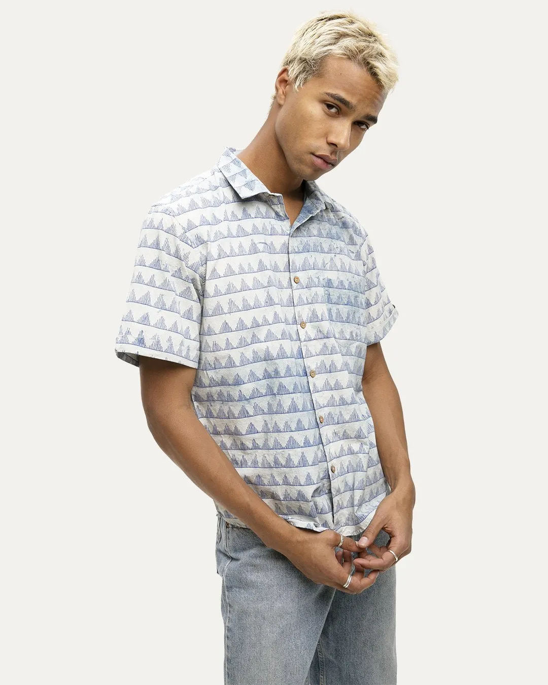 KiItani Indigo Short Sleeve Button Down