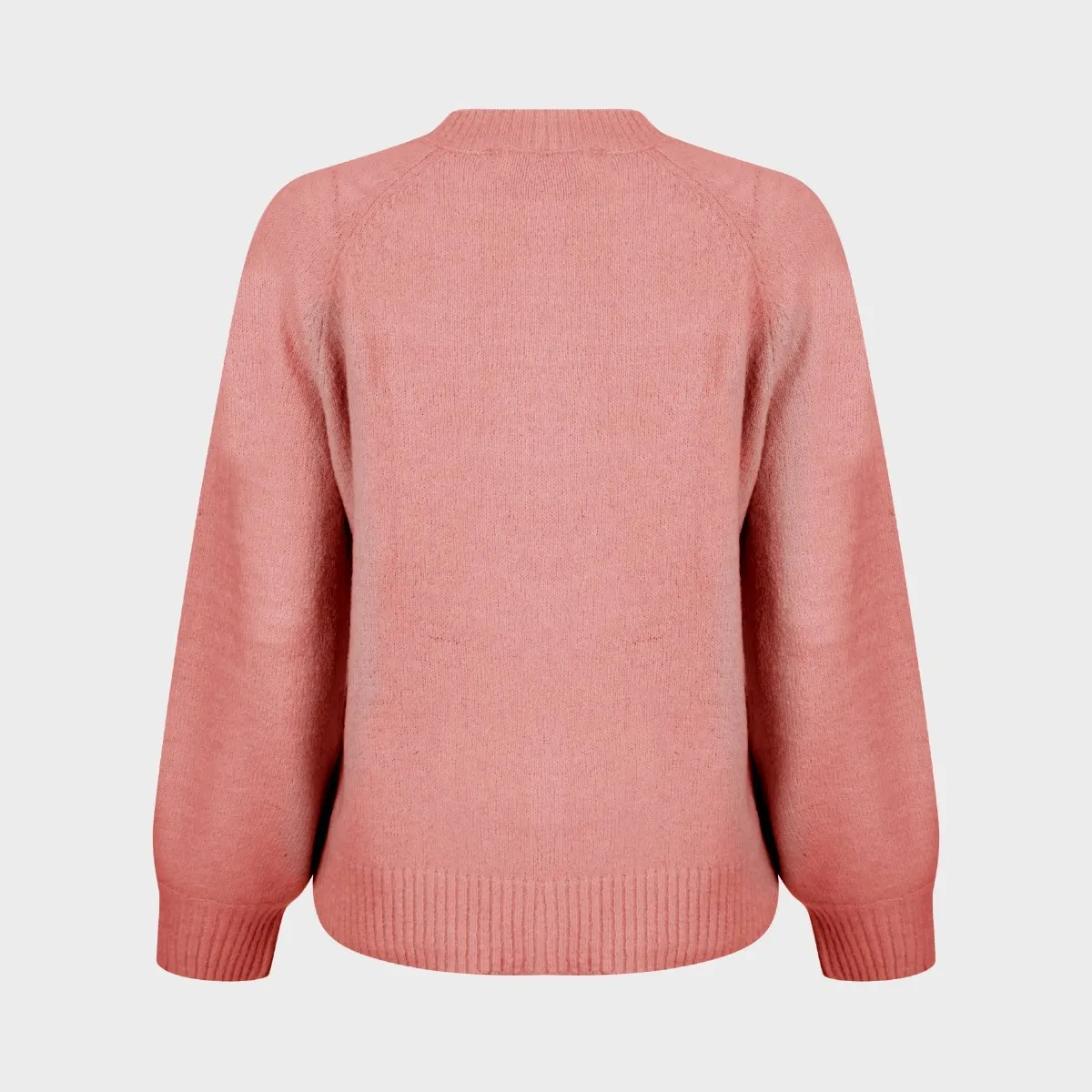 Ladies Bubble Cuff Jumper Rose