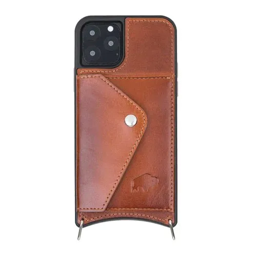 Lara iPhone 11 Pro Crossbody Wallet Case, Burnished Tan