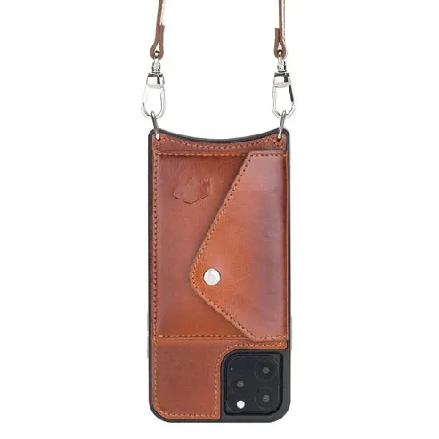 Lara iPhone 11 Pro Crossbody Wallet Case, Burnished Tan