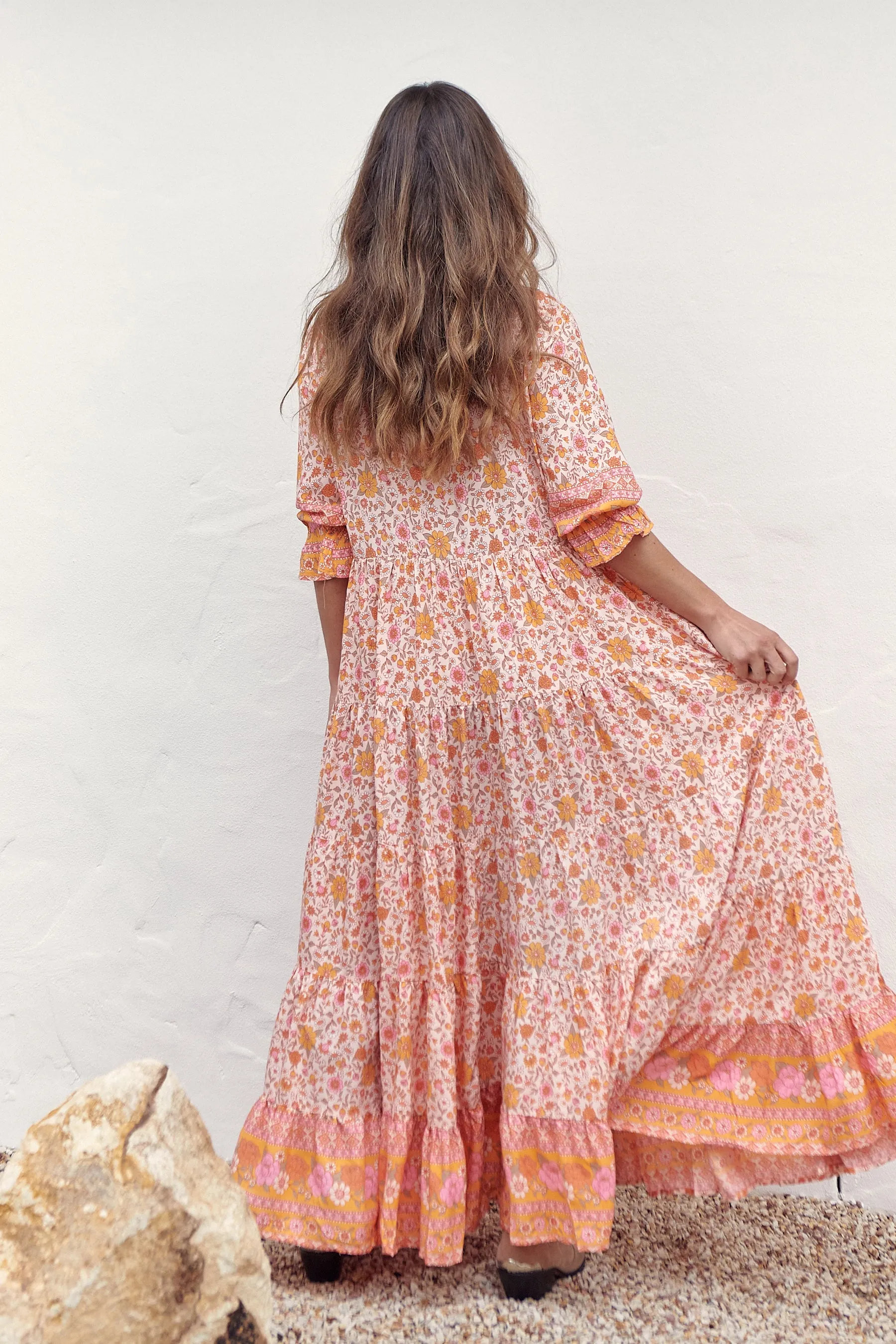 Leni Maxi Dress - Pink/Orange