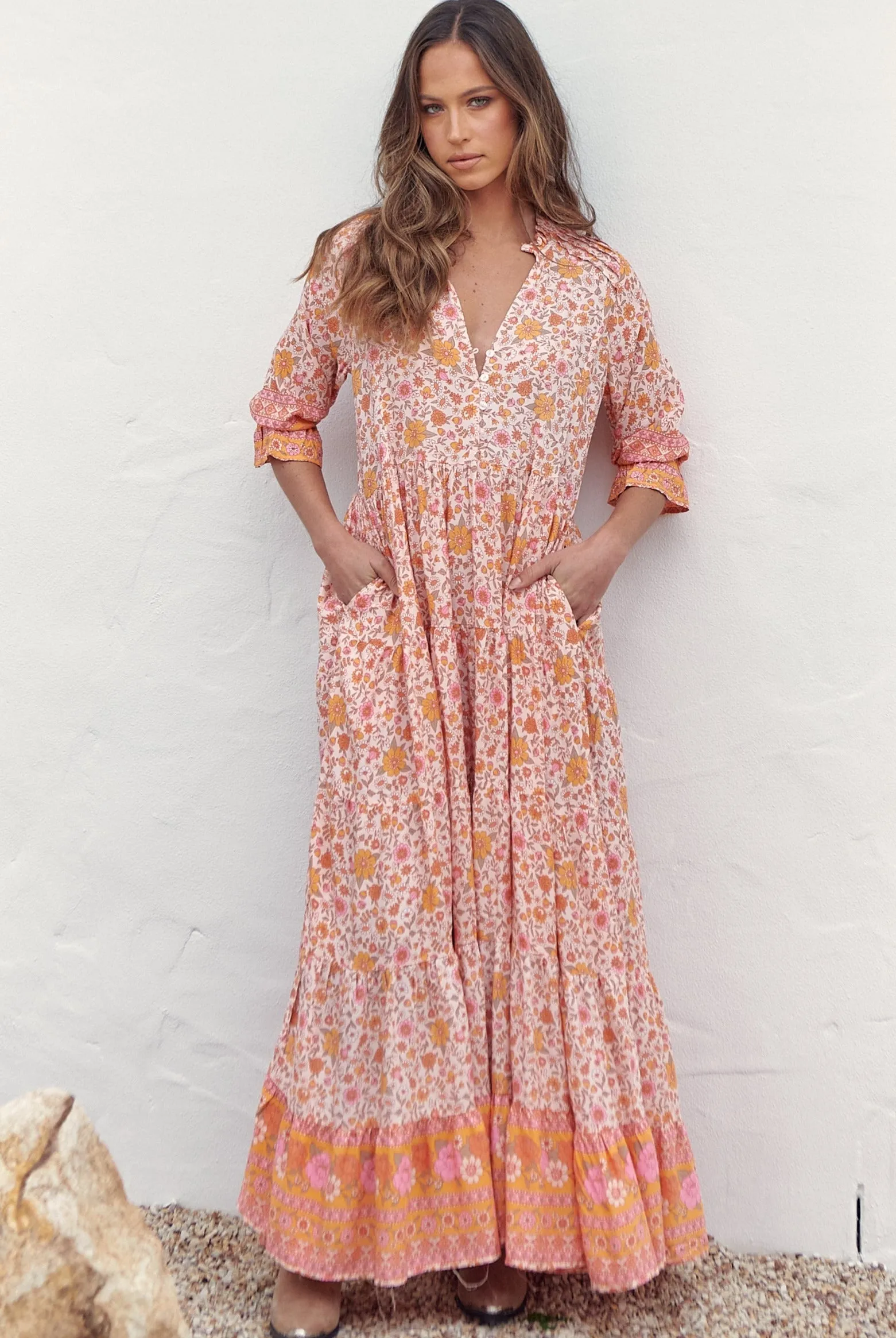 Leni Maxi Dress - Pink/Orange