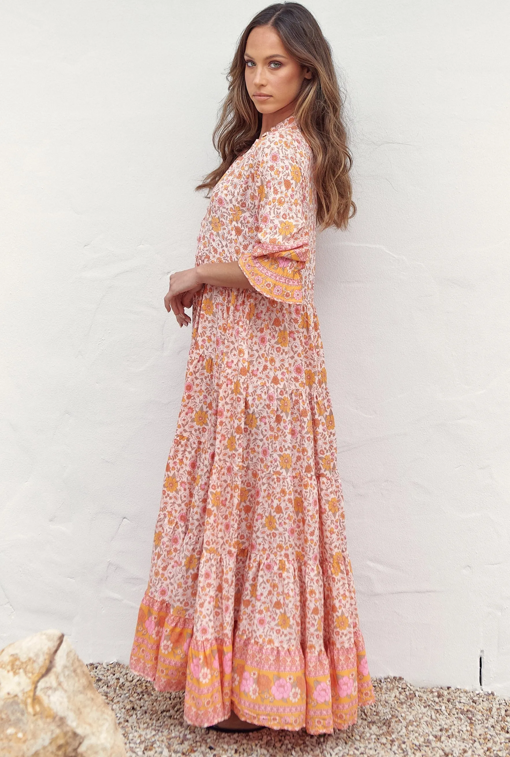 Leni Maxi Dress - Pink/Orange