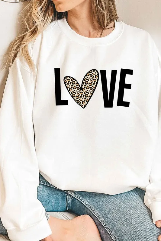 LEOPARD LOVE VALENTINE GRAPHIC SWEATSHIRT