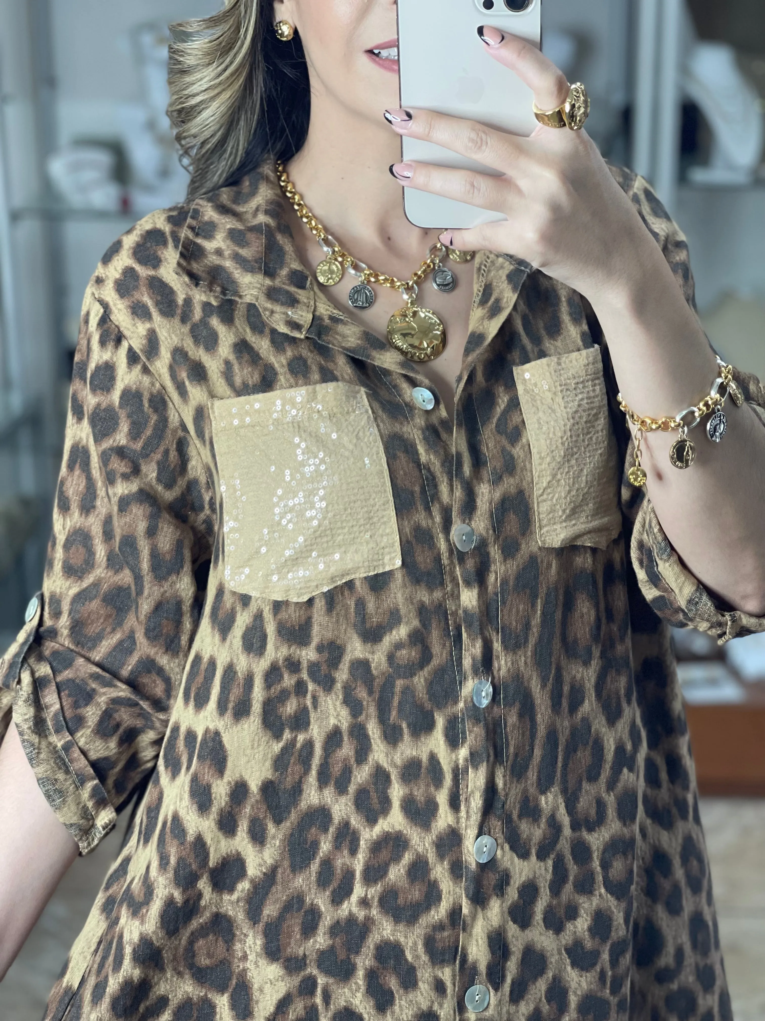 Leopard Maxi OS Dress