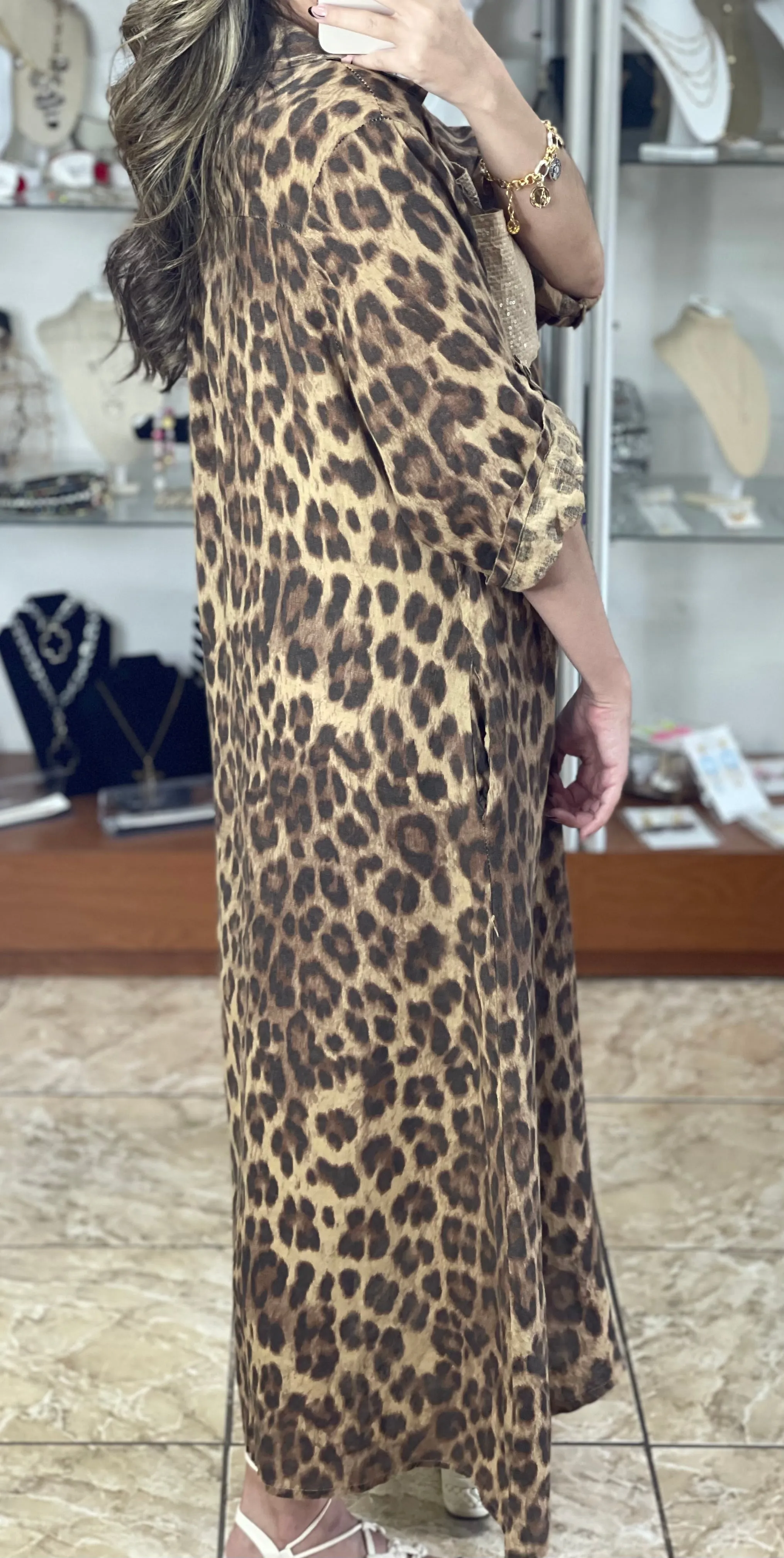 Leopard Maxi OS Dress