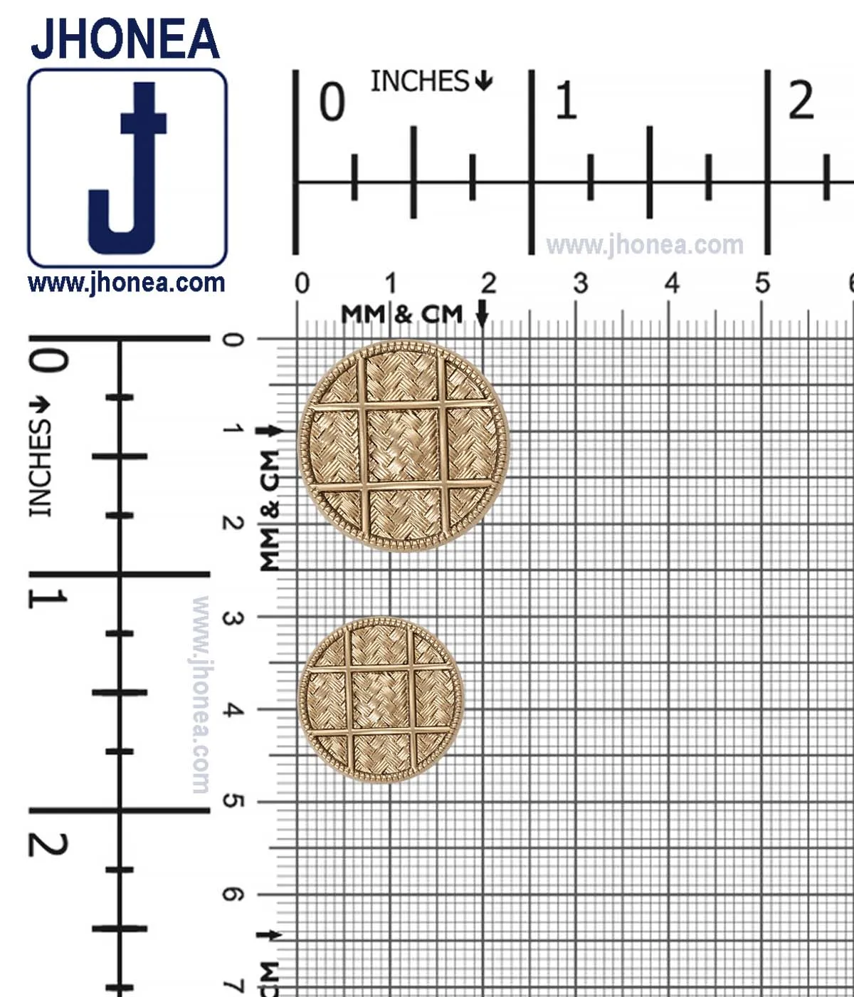 Light Anti-Brass Round Uneven Basket Weave Surface Metal Buttons