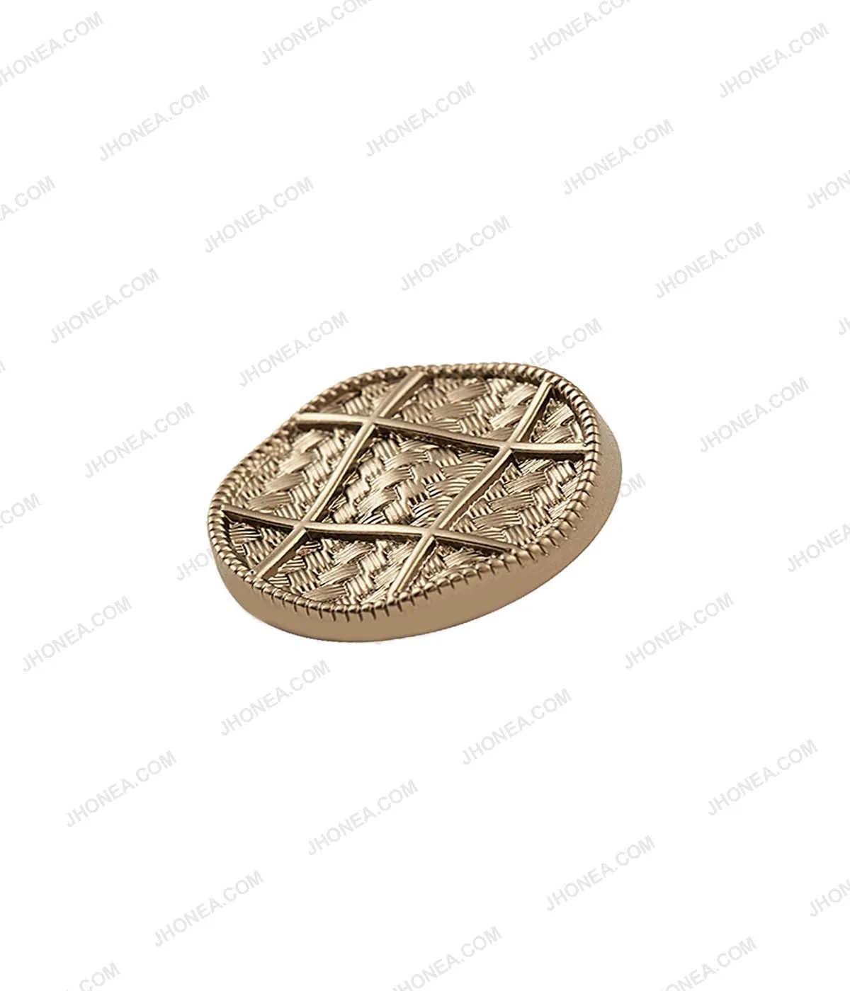 Light Anti-Brass Round Uneven Basket Weave Surface Metal Buttons