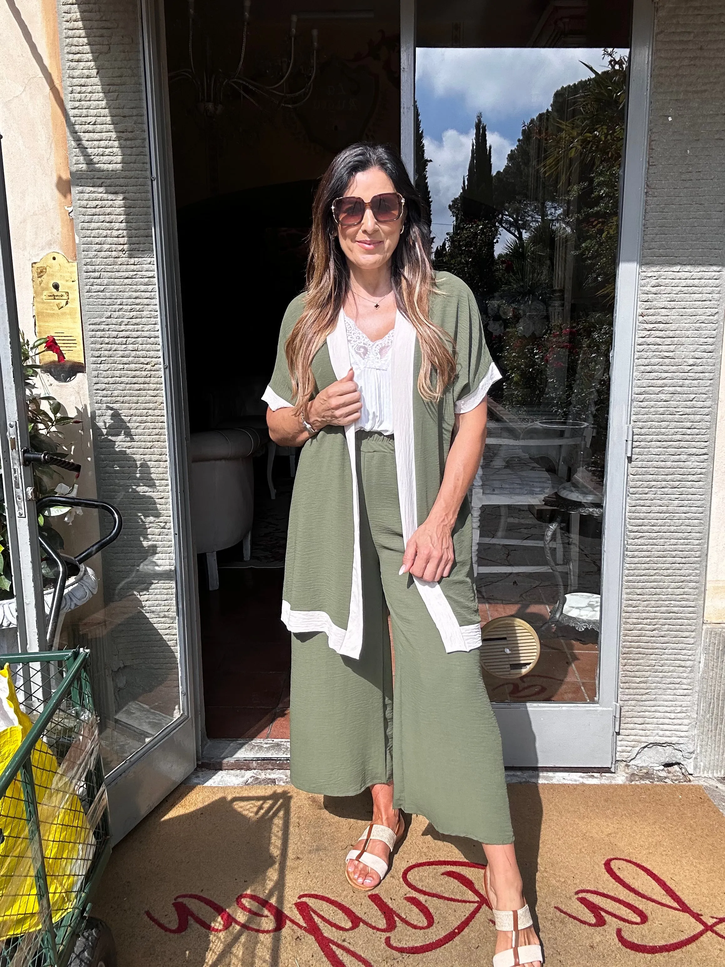 Lorna Khaki Kimono Set