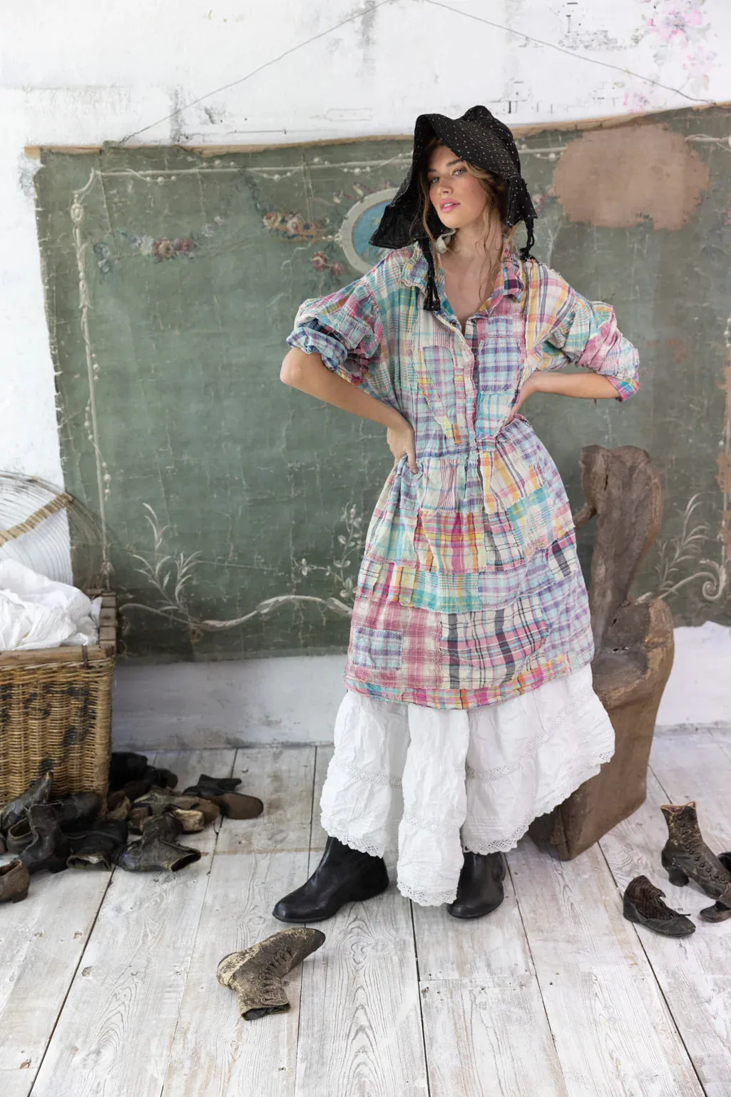 Magnolia  Pearl Dress 1989 - Patchwork Tora Dress - Madra Rainbow