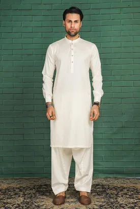 Nauroz White Pima Cotton Kurta Shalwar NAU05