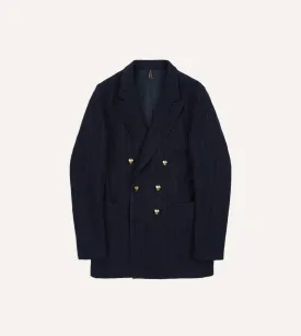 Navy Pin Stripe Wool-Cotton Games Blazer Mk. III