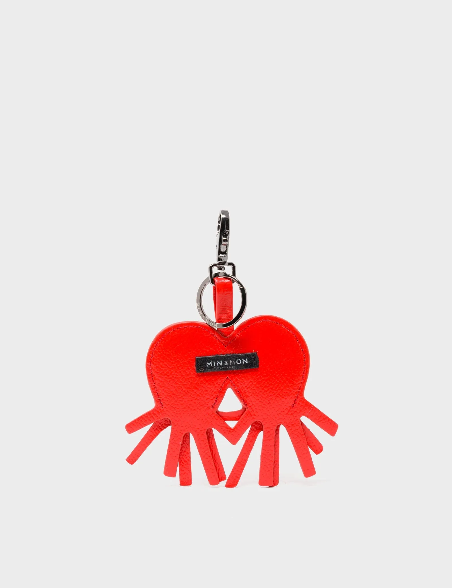 Octotwins Charm - Fiesta Red Leather Keychain