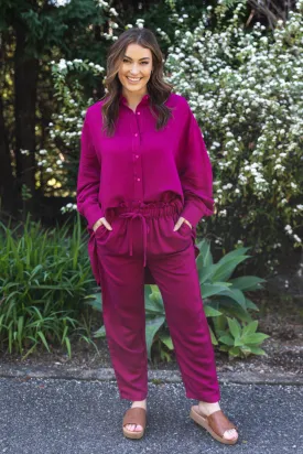 Olivia Pant in Deep Plum