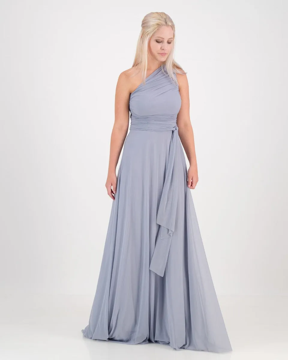 one shoulder dress - blue mist