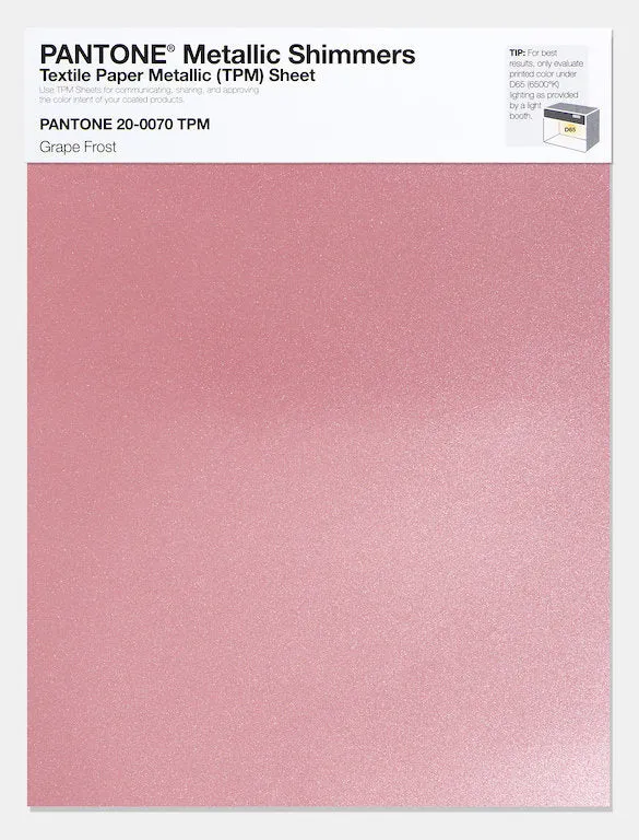 Pantone Metallic Shimmers Textile Paper Metallic Sheet 20-0070 Grape Frost